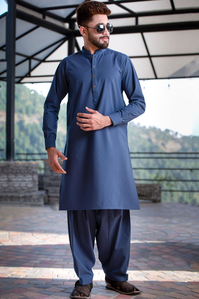 Aegean Blue Kurta Shalwar | Men's Fashion - Kapok