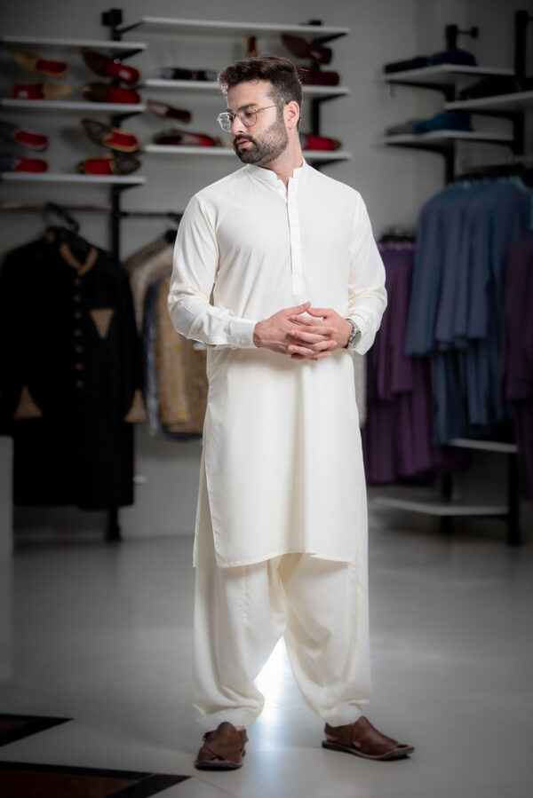 Frost White Kurta Shalwar - Kapok