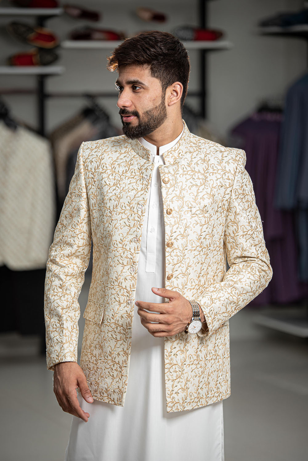 Skin & Off-White Prince Coat | Men'S Fashion - Kapok Groom